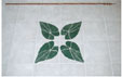Ceramic Tile Floor Custom Taro Leaf with Spear